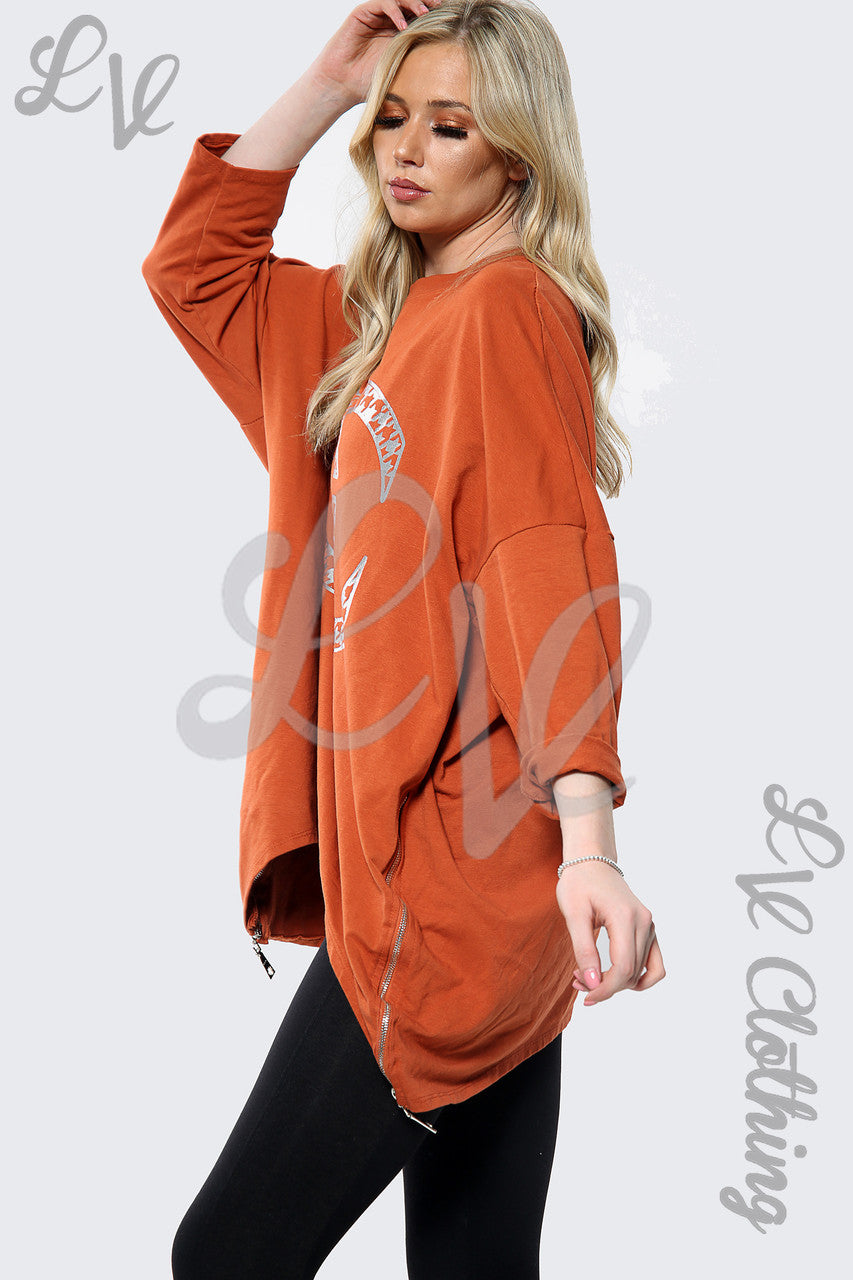 Dames Zilver CC Print Batwing Oversized Top Roeststukprijs € 15,99