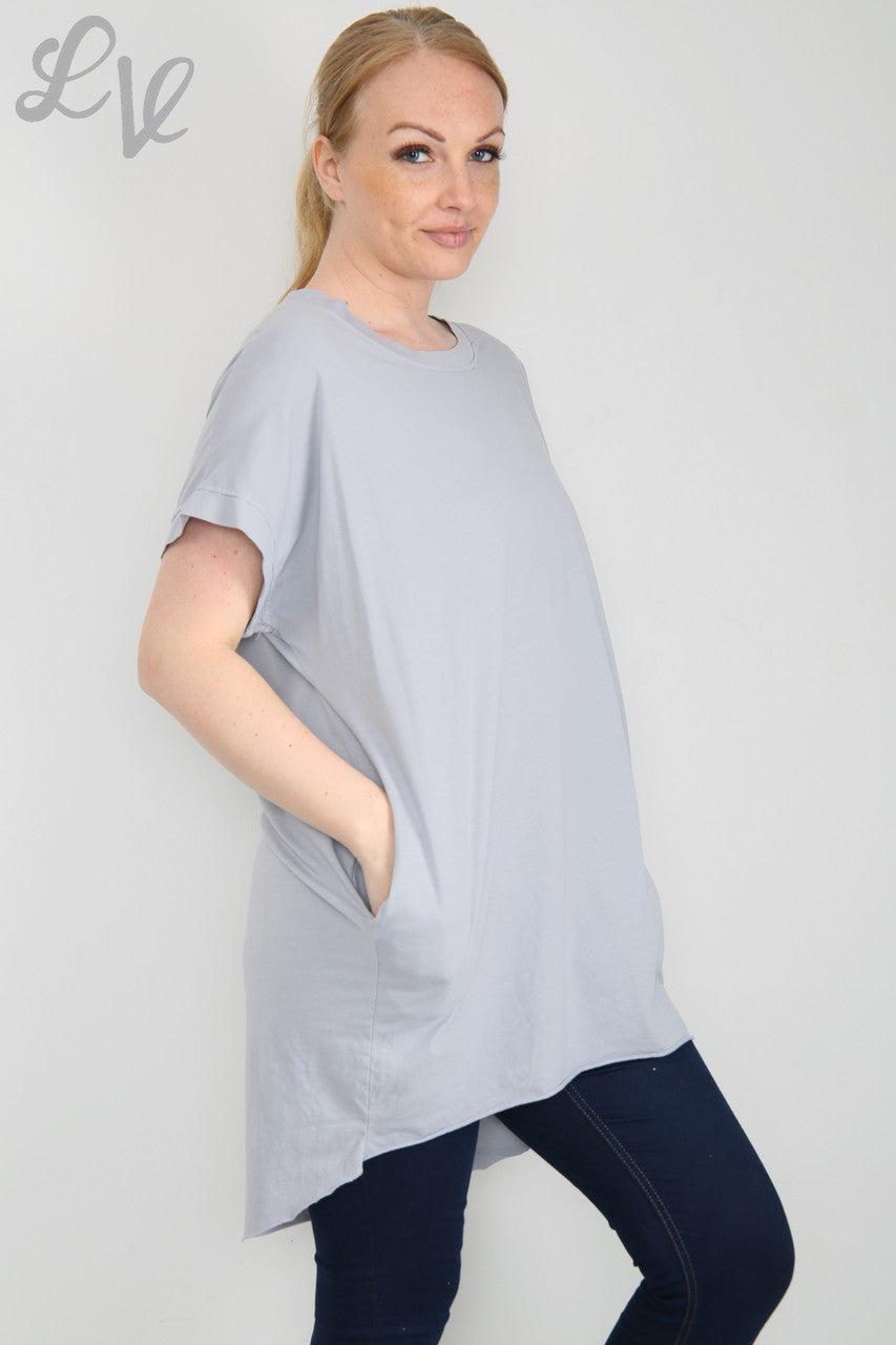 Ladies Plain Simple Tunic Top Grey Unit Price £7.99