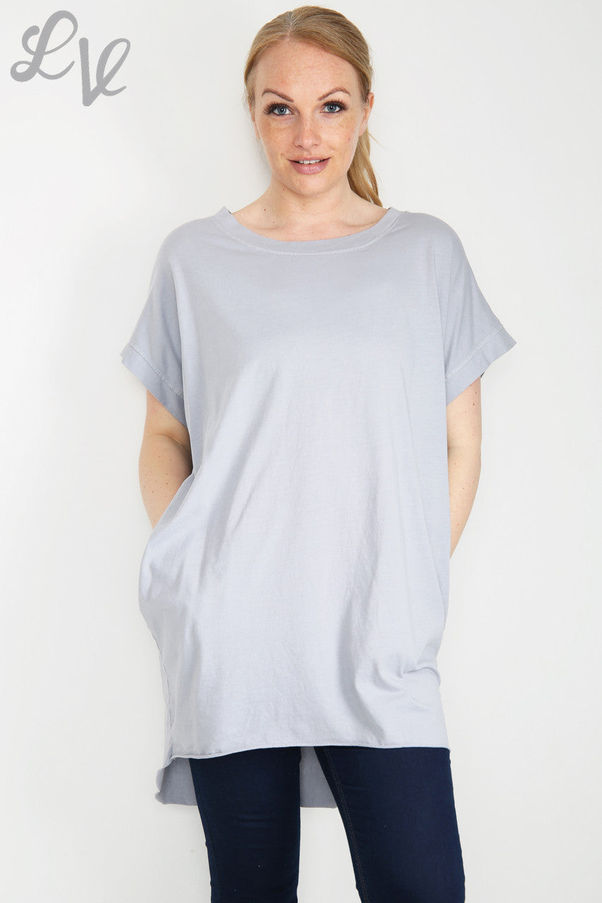 Ladies Plain Simple Tunic Top Grey Unit Price £7.99