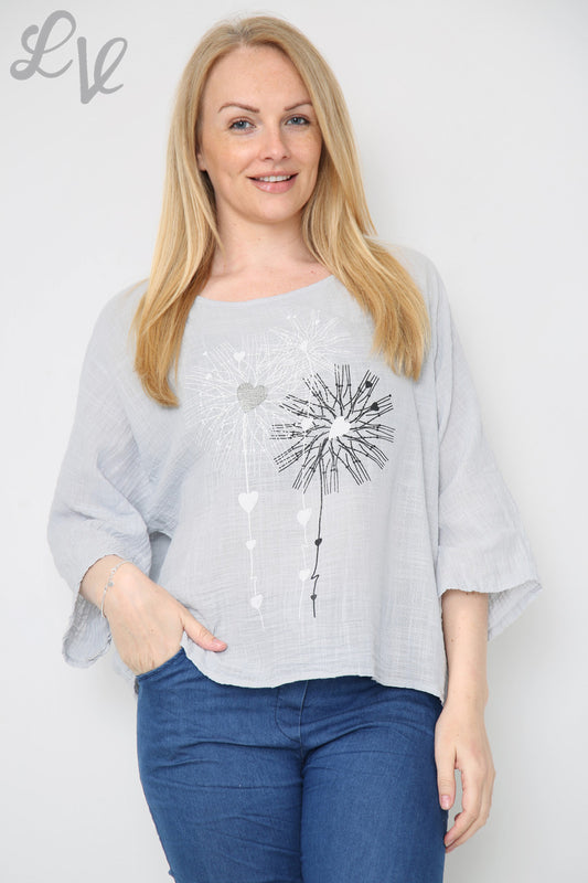 Ladies Dandelion Heart Top Silver Unit Price £7.99