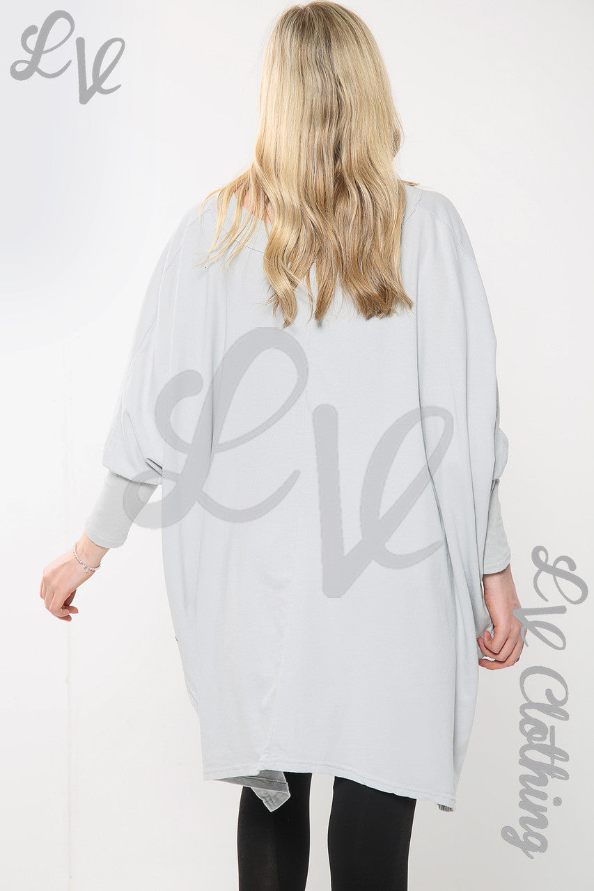 Dames Hart X Print Italiaanse Baggy Top Zilver Prijs per stuk £17.99