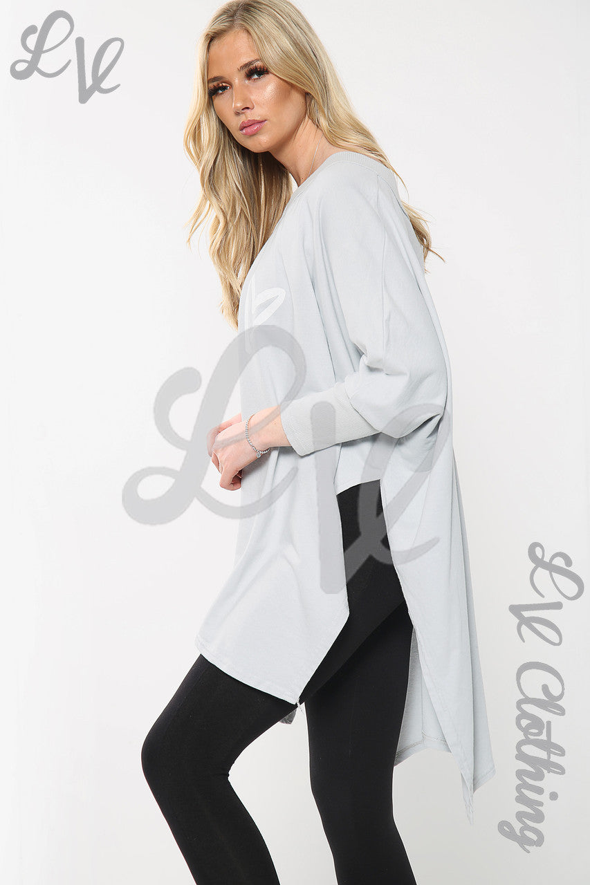 Dames Hart X Print Italiaanse Baggy Top Zilver Prijs per stuk £17.99