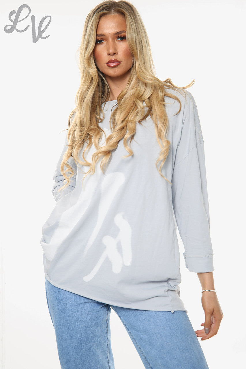 Dames Graffiti Marks Top Zilver Prijs EERDER £11,99 NU £5,99