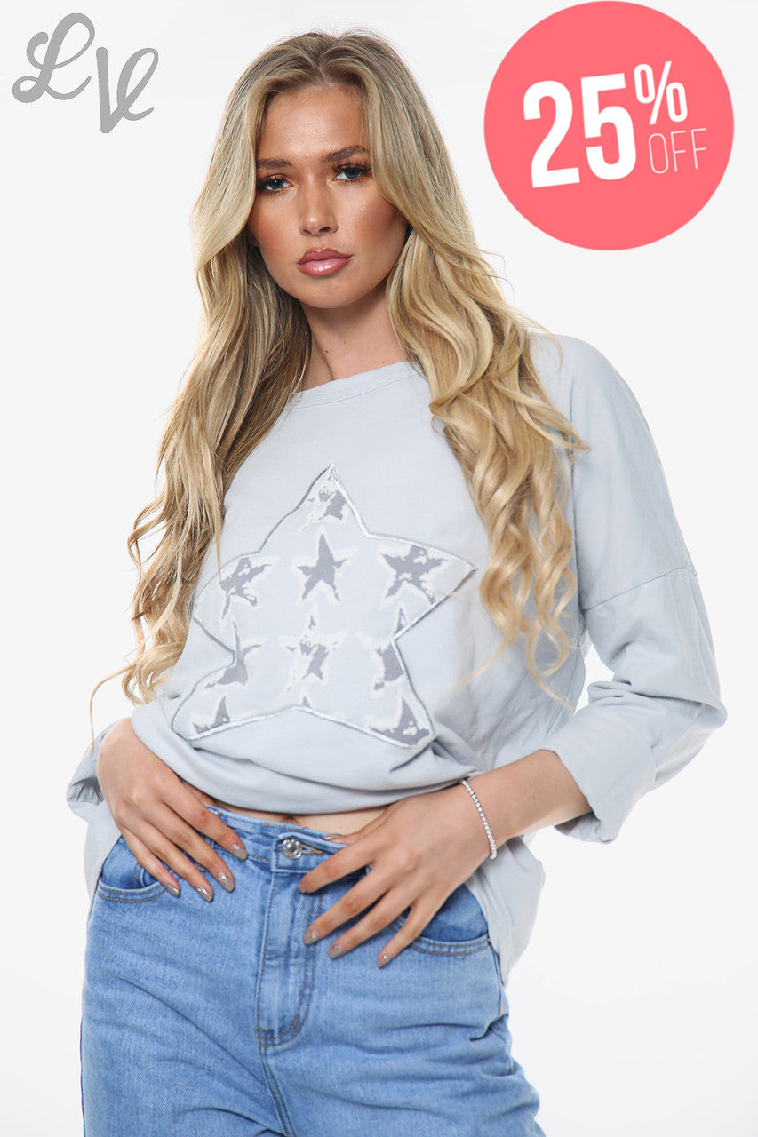 Ladies Stars In Star Top Silver Unit Price £13.99