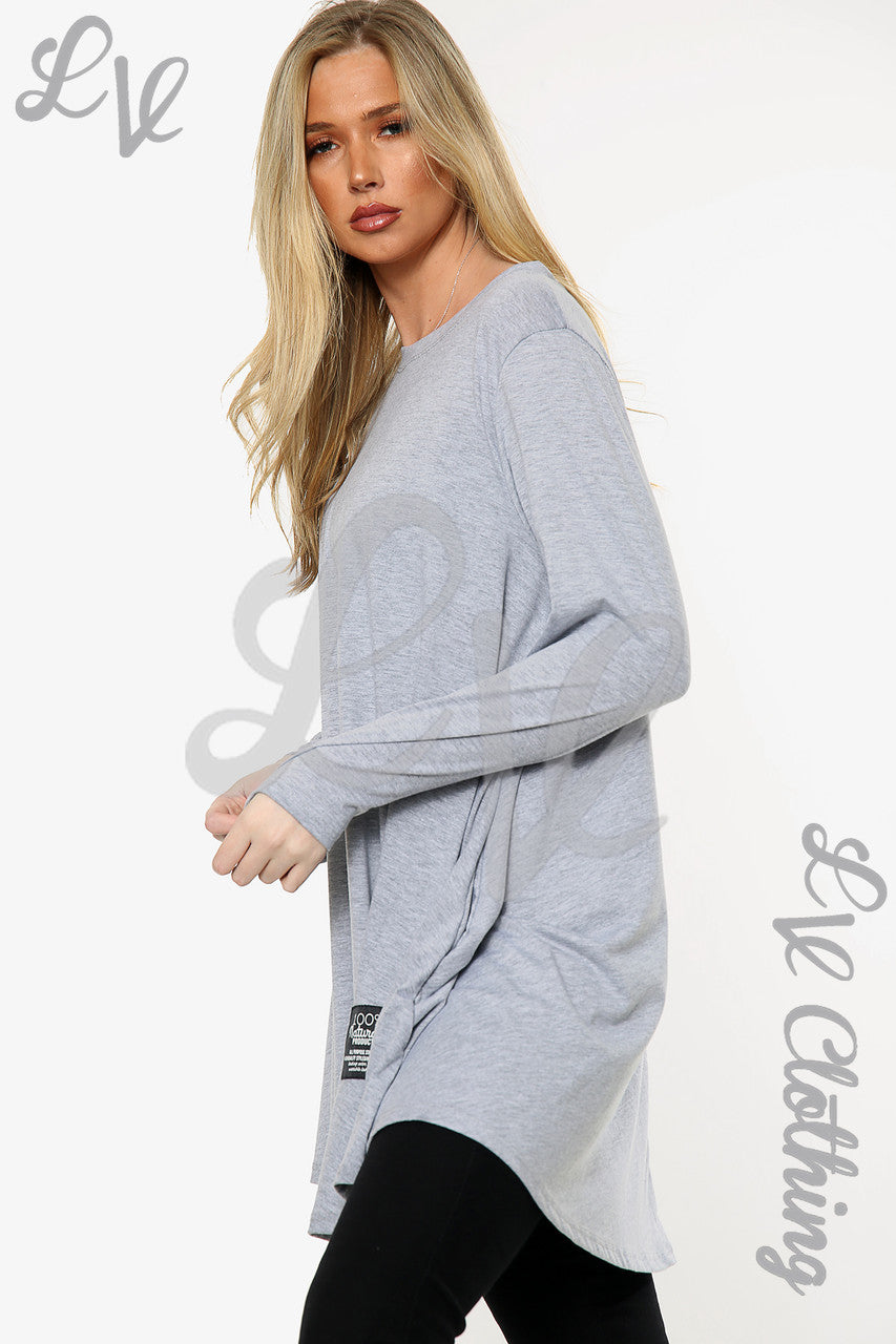 Dames effen swingtop grijs Stukprijs £ 6,99