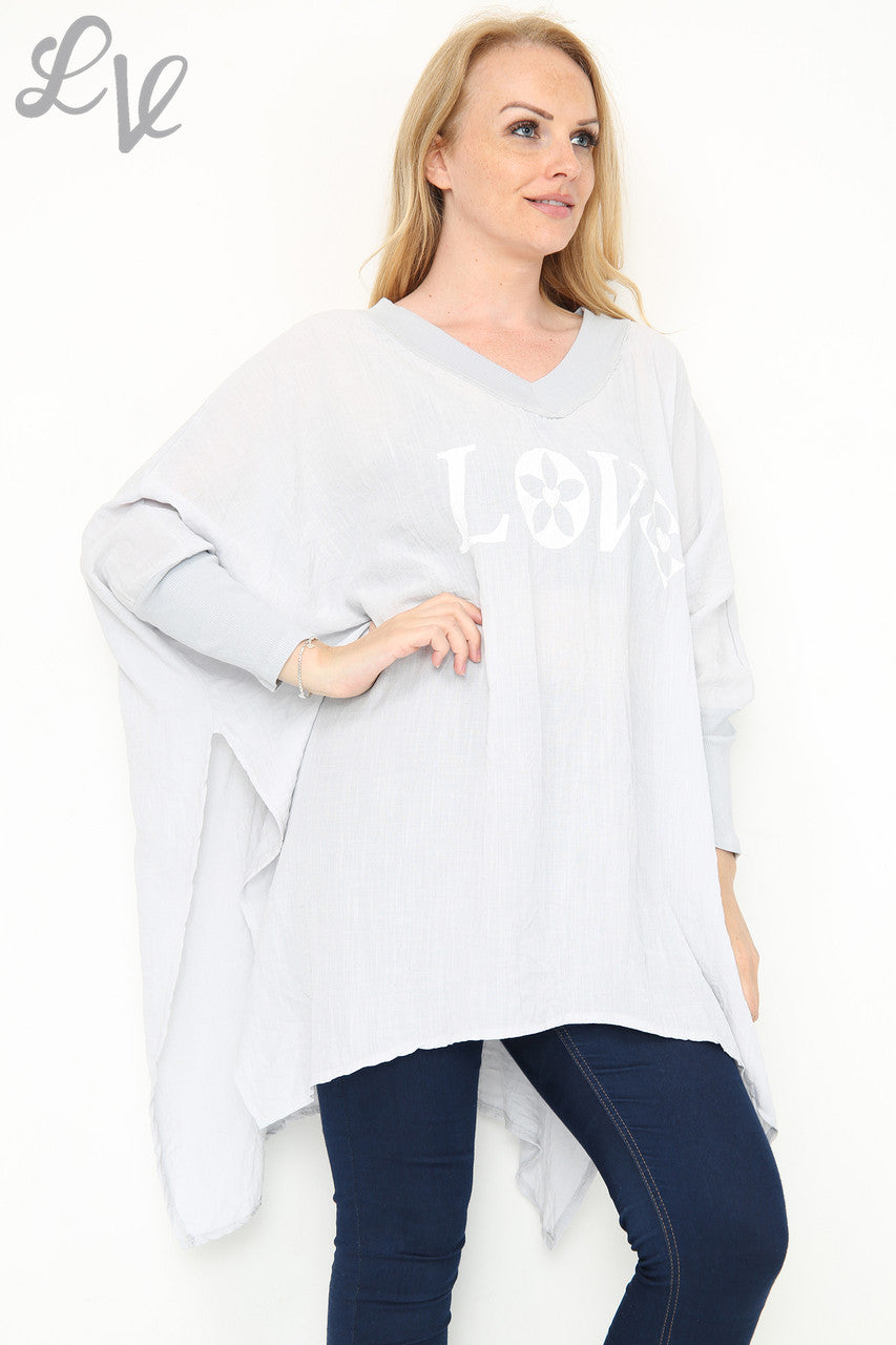 Dames Batwing Top Zilver Stukprijs WAS €9,99 NU €5,99