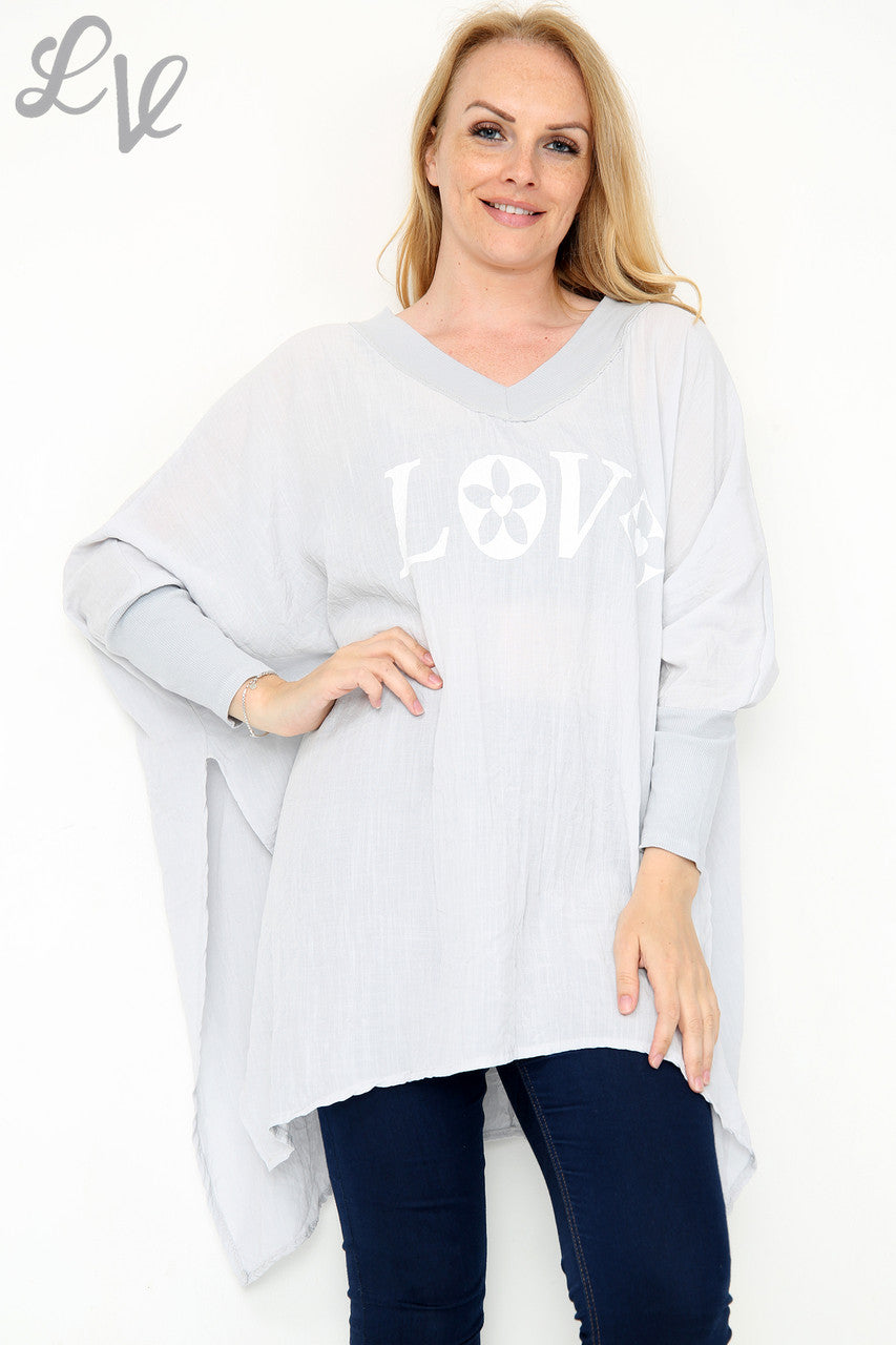 Dames Batwing Top Zilver Stukprijs WAS €9,99 NU €5,99