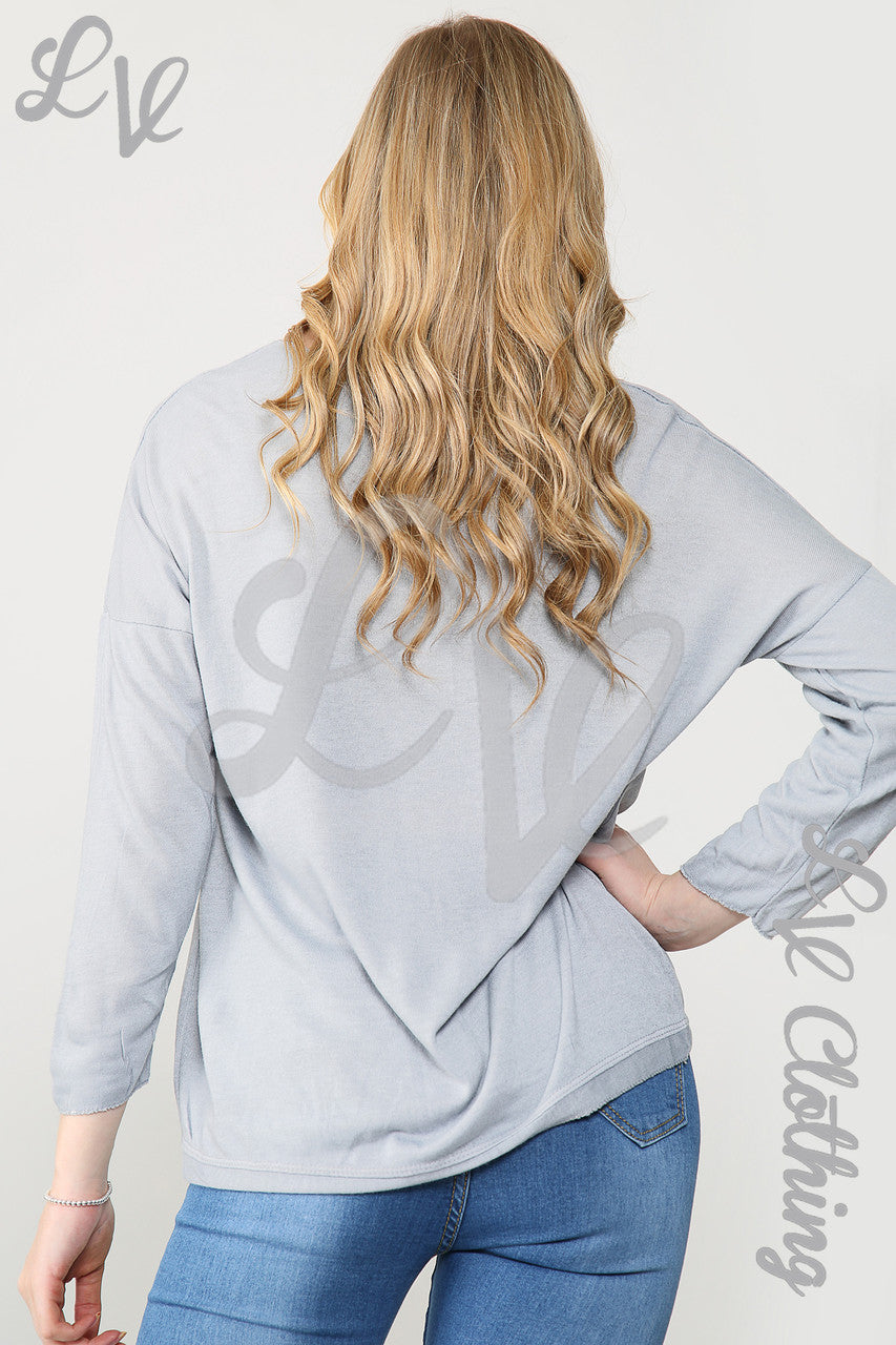 Dames Shimmer Top met Sterrenborduursel Zilver - Prijs per stuk £11.99