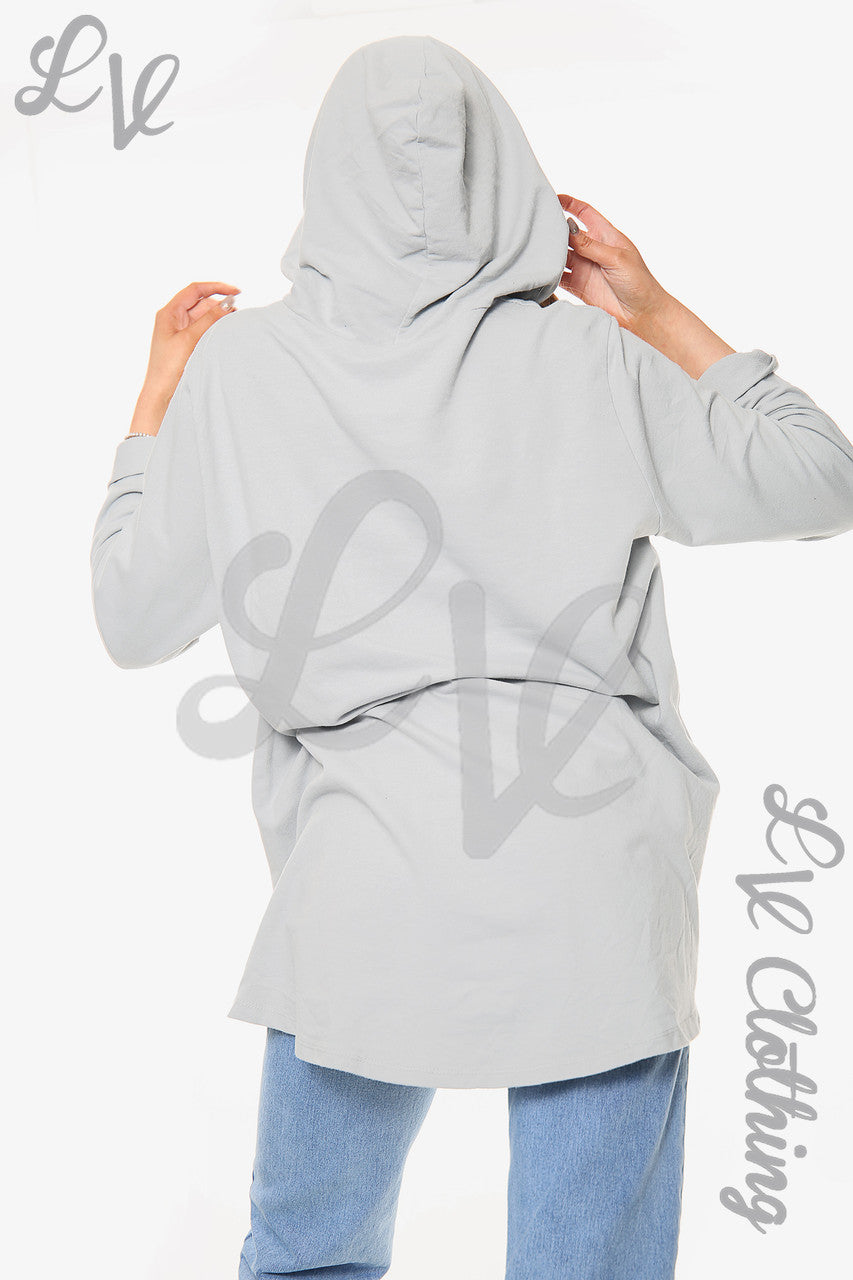 Dames Dimante Love Heart Hooded Top Zilver Stukprijs WAS €14,99 NU €7,49