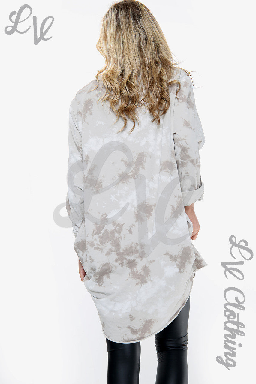 Dames sweatshirt met wolkenprint Steen Normale prijs WAS € 13,99 NU € 6,99