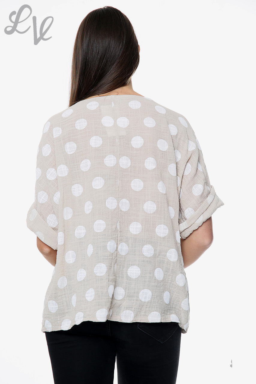 Dames Top met Polkadotpatroon Steen Eenheidsprijs €7,99