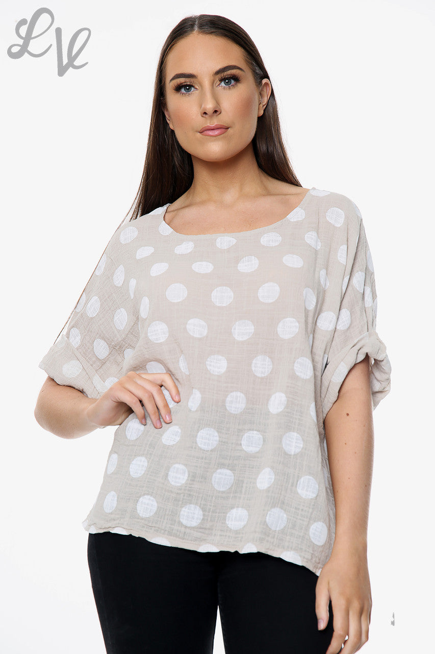 Dames Top met Polkadotpatroon Steen Eenheidsprijs €7,99