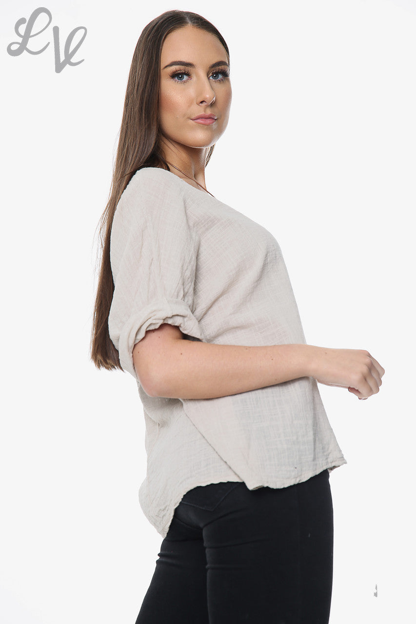Ladies Plain Simple Top Stone