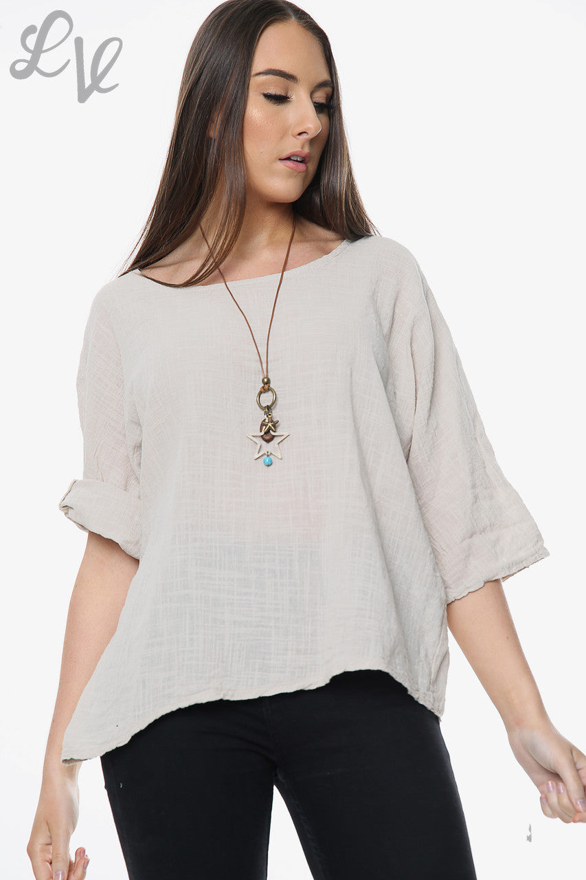 Ladies Plain Simple Top Stone