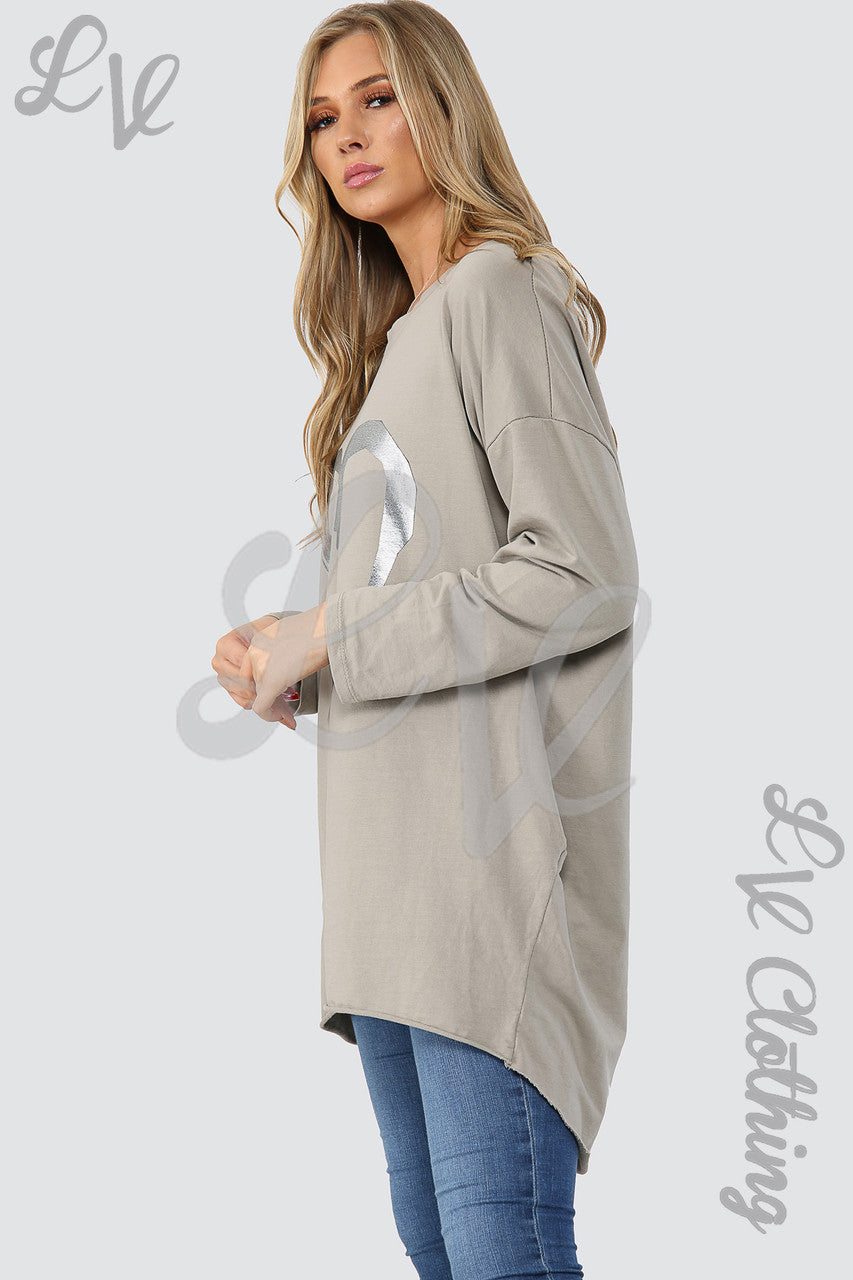 Damesfolie Hart Graphic Tuniek Top Steen - Prijs per stuk €15,99