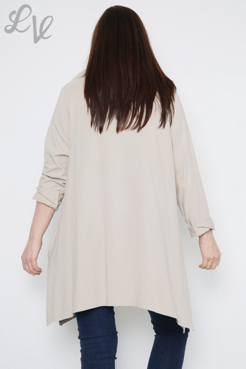 Dames sweatshirt met gedrapeerde schouders – Steen Stukprijs £ 13,99 NU £ 6,99
