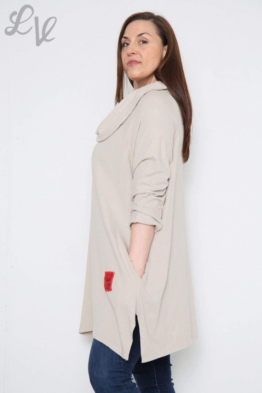Dames sweatshirt met gedrapeerde schouders – Steen Stukprijs £ 13,99 NU £ 6,99