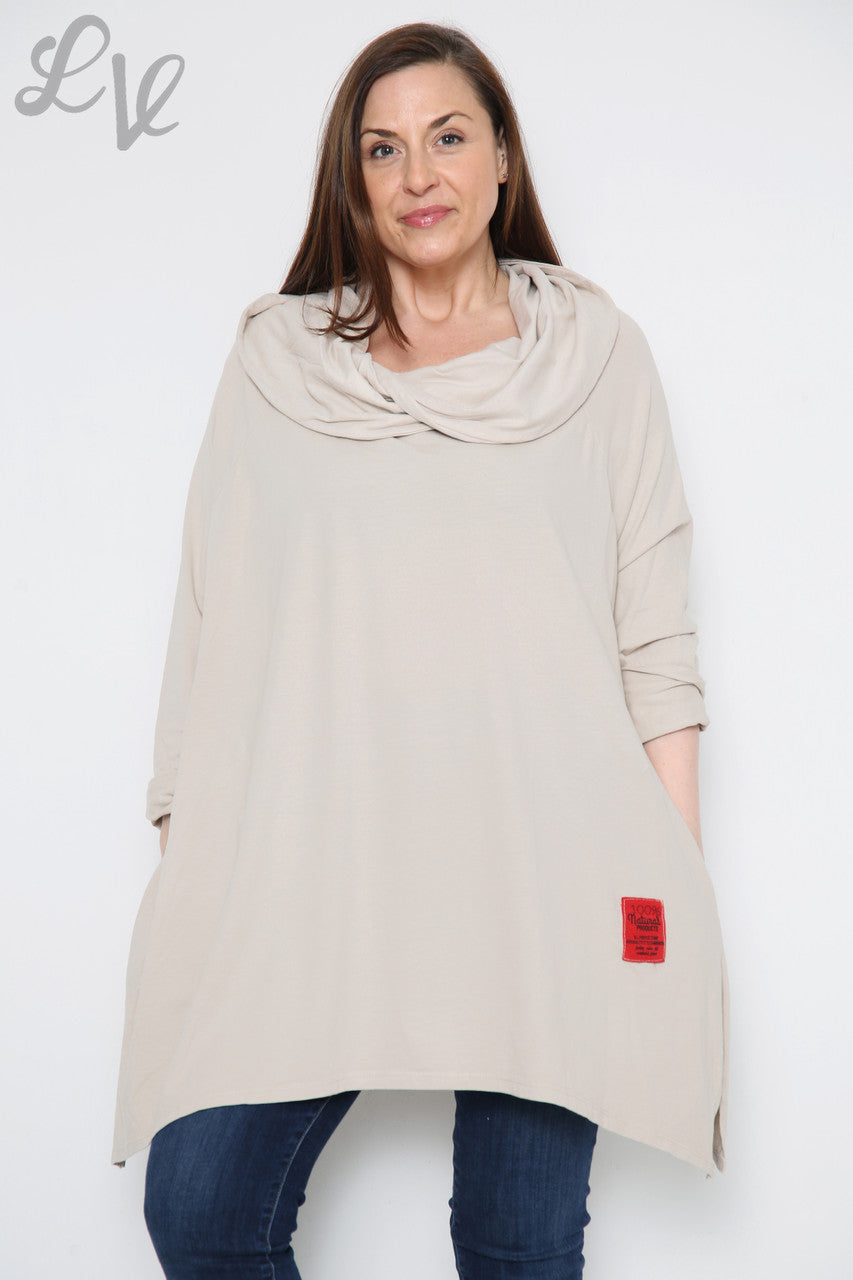 Dames sweatshirt met gedrapeerde schouders – Steen Stukprijs £ 13,99 NU £ 6,99