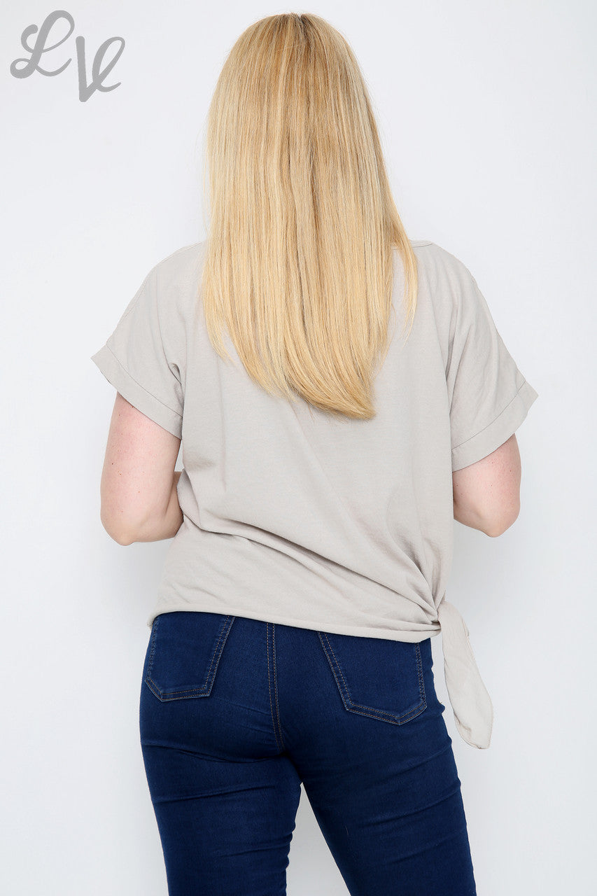 Dames Anglaise Top met Strik aan de Zijkant Steen - Stukprijs €10,99