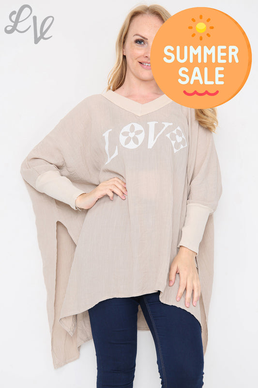 Ladies Love Batwing Top Stone Unit Price WAS £9.99 NOW £5.99