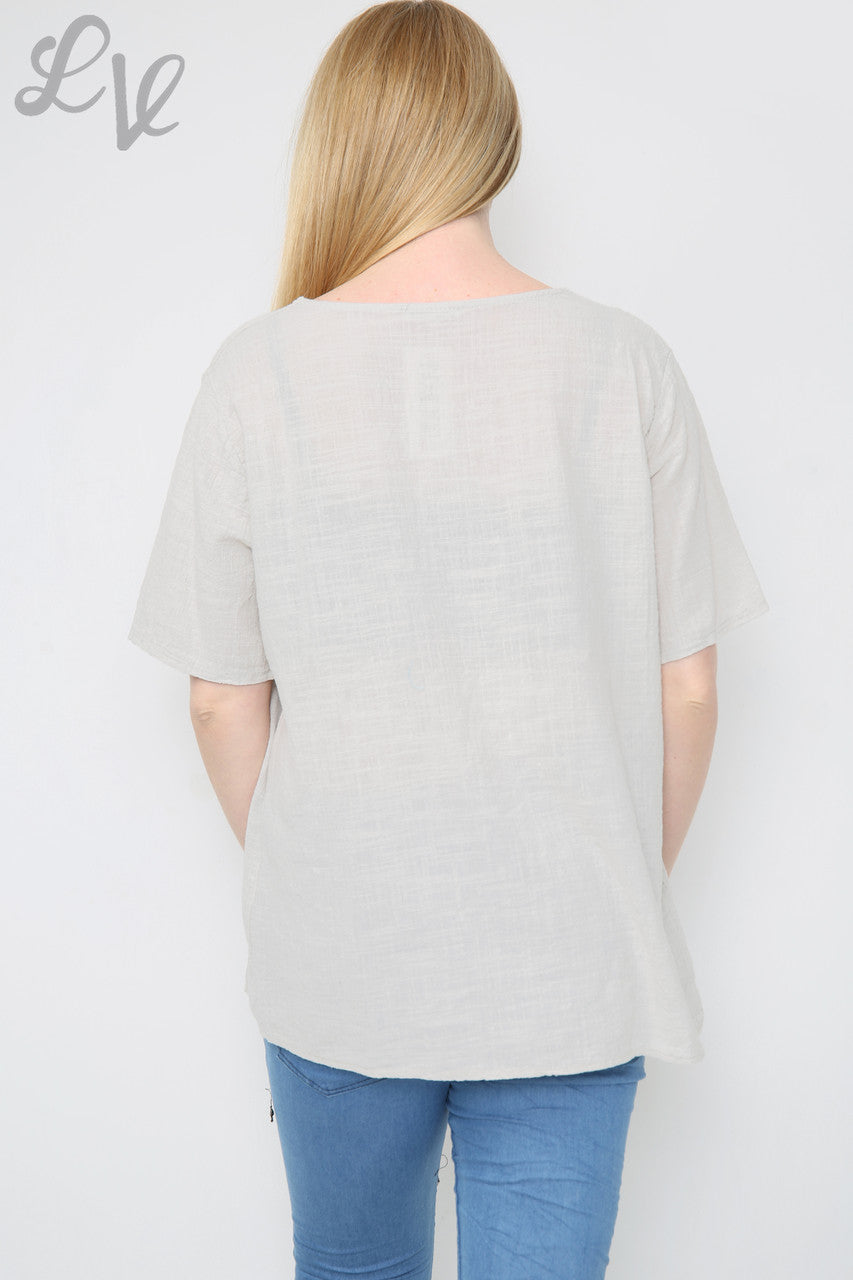 Ladies Star Sequin Top Stone