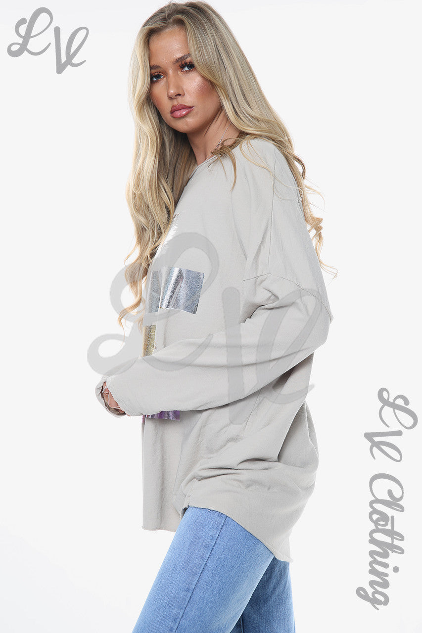 Dames Folie Kleurrijke Blokken Sweatshirt Top Steenstuk Prijs € 11,99