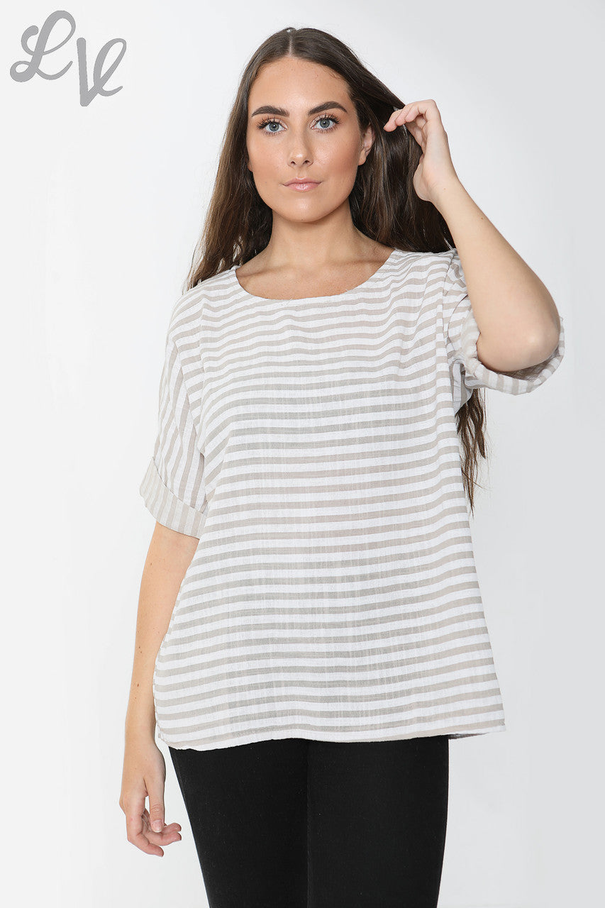 Dames Top Met Kleine Streep Steen - Prijs per stuk €9,99