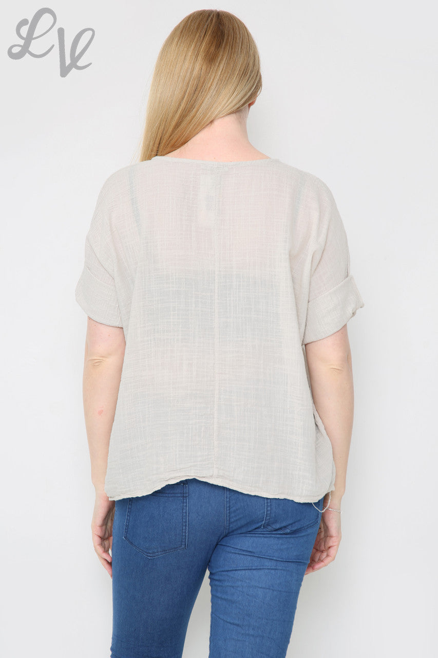 Dames Top met Folie Bladdesign