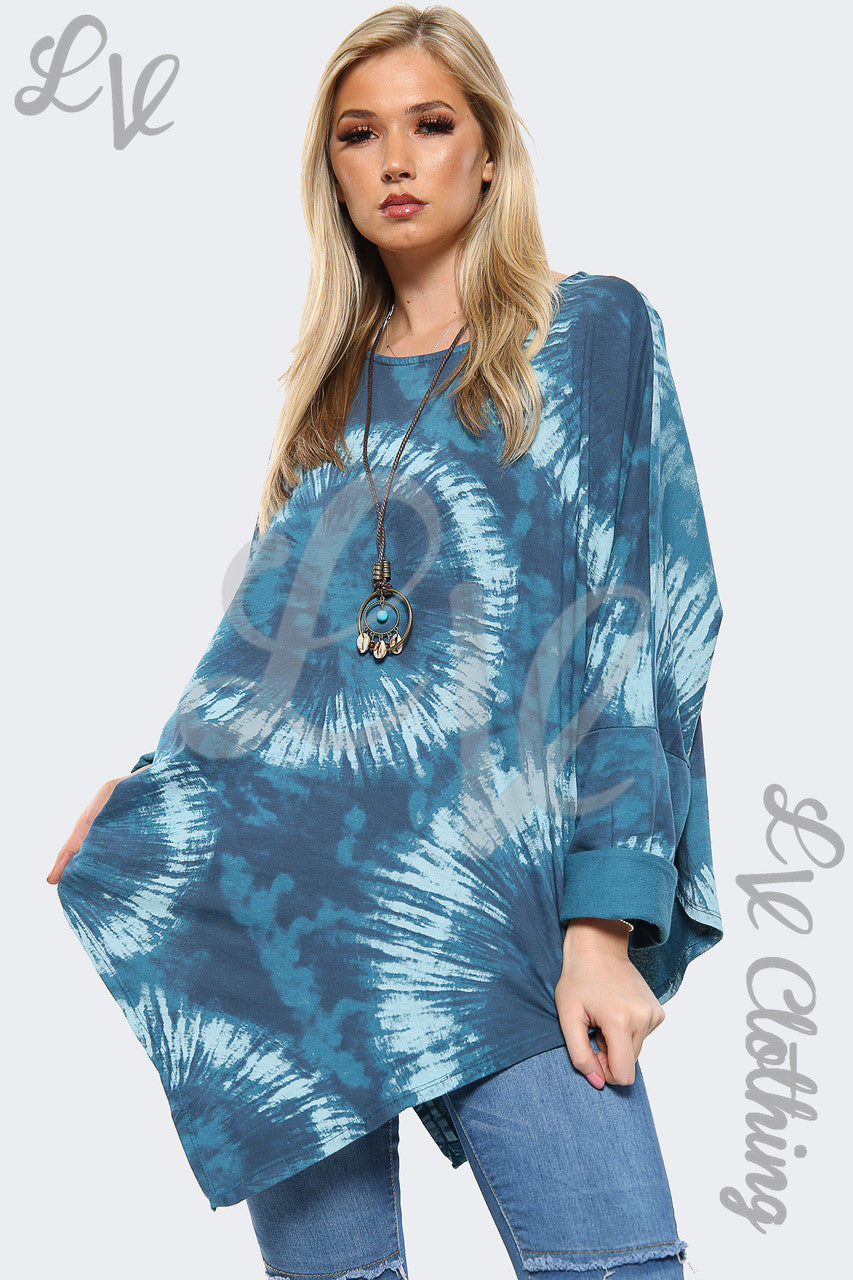 Dames Acid Wash V-Hals Top Petrol – Prijs per stuk €8,99