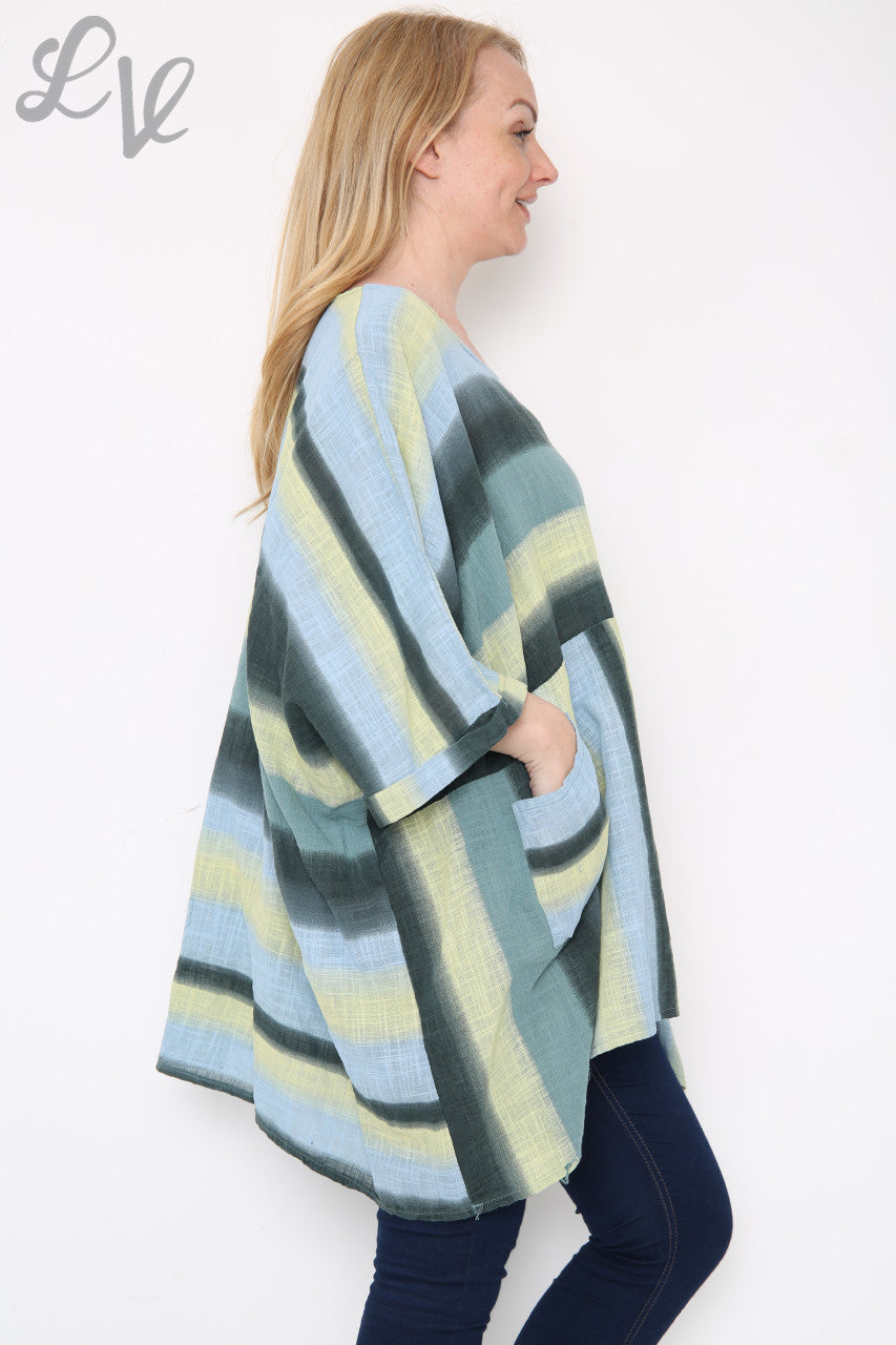 Dames Ombre Kleurrijke Batwing Top Tiffany Stukprijs € 10,99