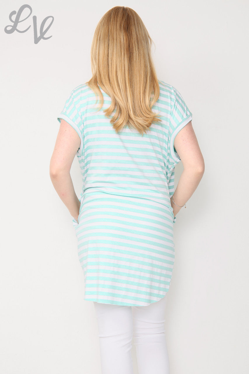 Dames gestreepte top met korte mouwen Tiffany Prijs per eenheid € 8,99