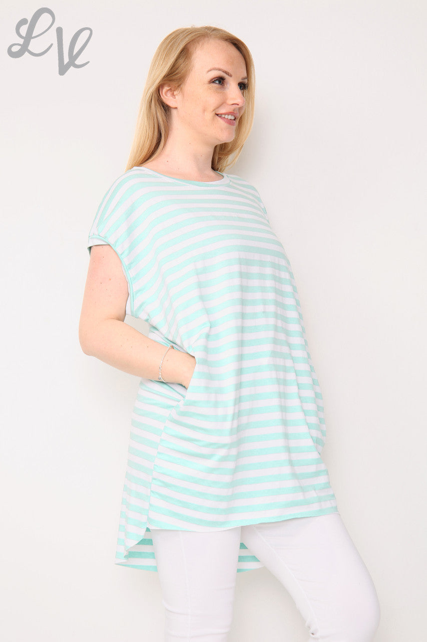 Dames gestreepte top met korte mouwen Tiffany Prijs per eenheid € 8,99
