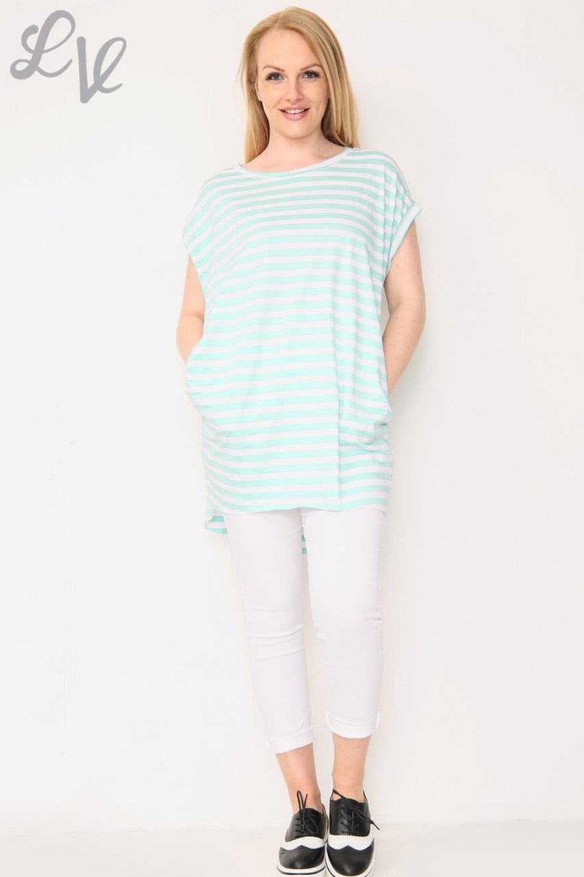Dames gestreepte top met korte mouwen Tiffany Prijs per eenheid € 8,99