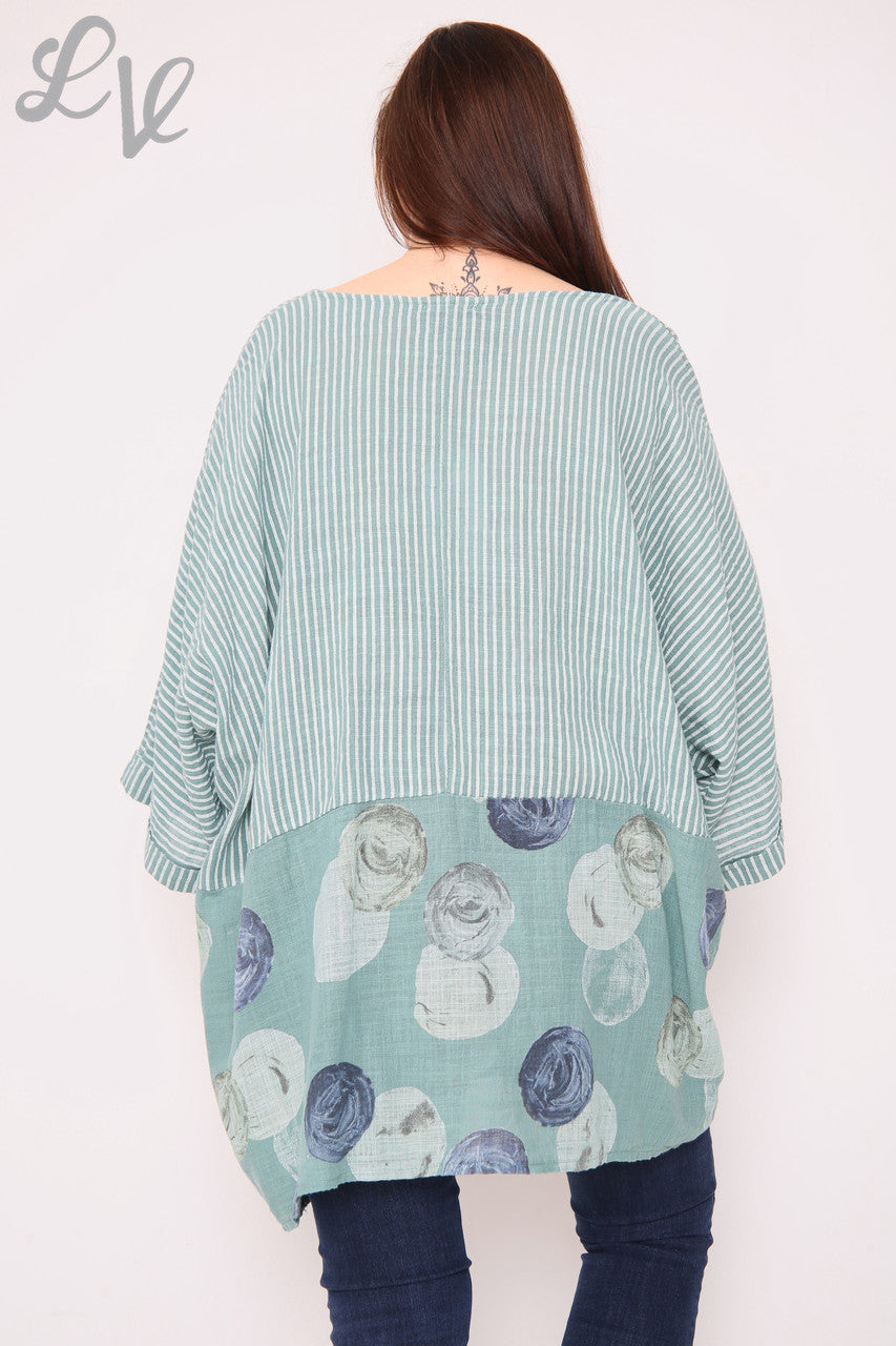 Dames Top met Streep- & Cirkelprint Tiffany Prijs per stuk £8,99
