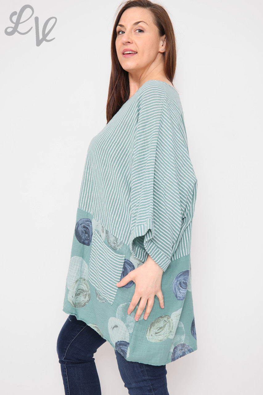 Dames Top met Streep- & Cirkelprint Tiffany Prijs per stuk £8,99
