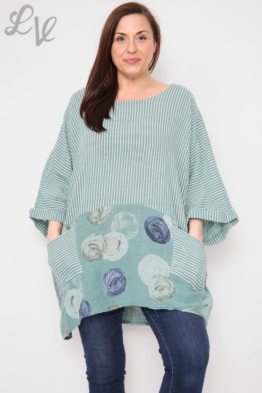 Dames Top met Streep- & Cirkelprint Tiffany Prijs per stuk £8,99
