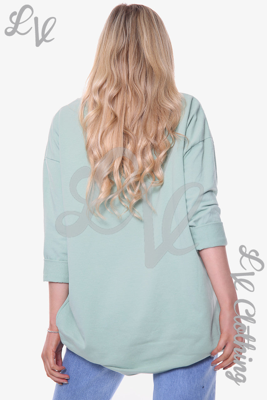 Dames Liefdes Script Sweatshirt Top Tiffany Eenheidsprijs €11.99