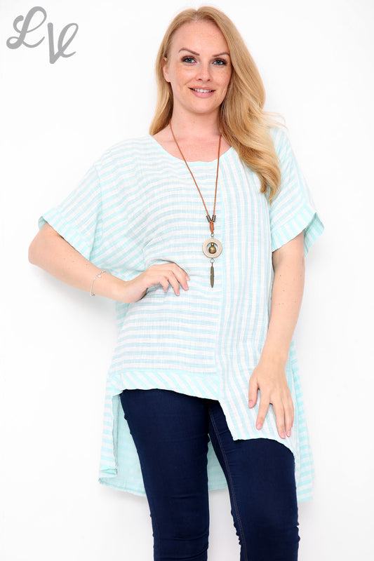 Ladies Vertical & Horizontal Stripe Mix Top Tiffany Unit Price £9.99