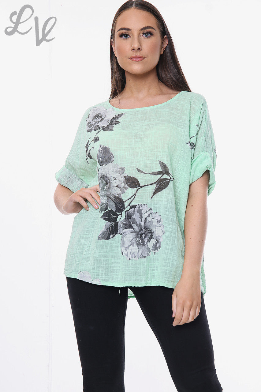 Ladies Flower Sketch Simple Top Tiffany Unit Price £7.99