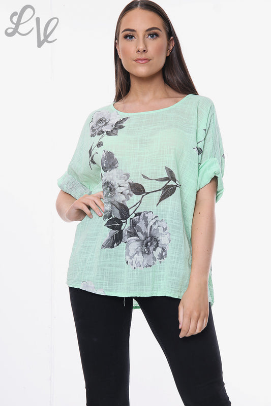 Ladies Flower Sketch Simple Top Tiffany Unit Price £7.99