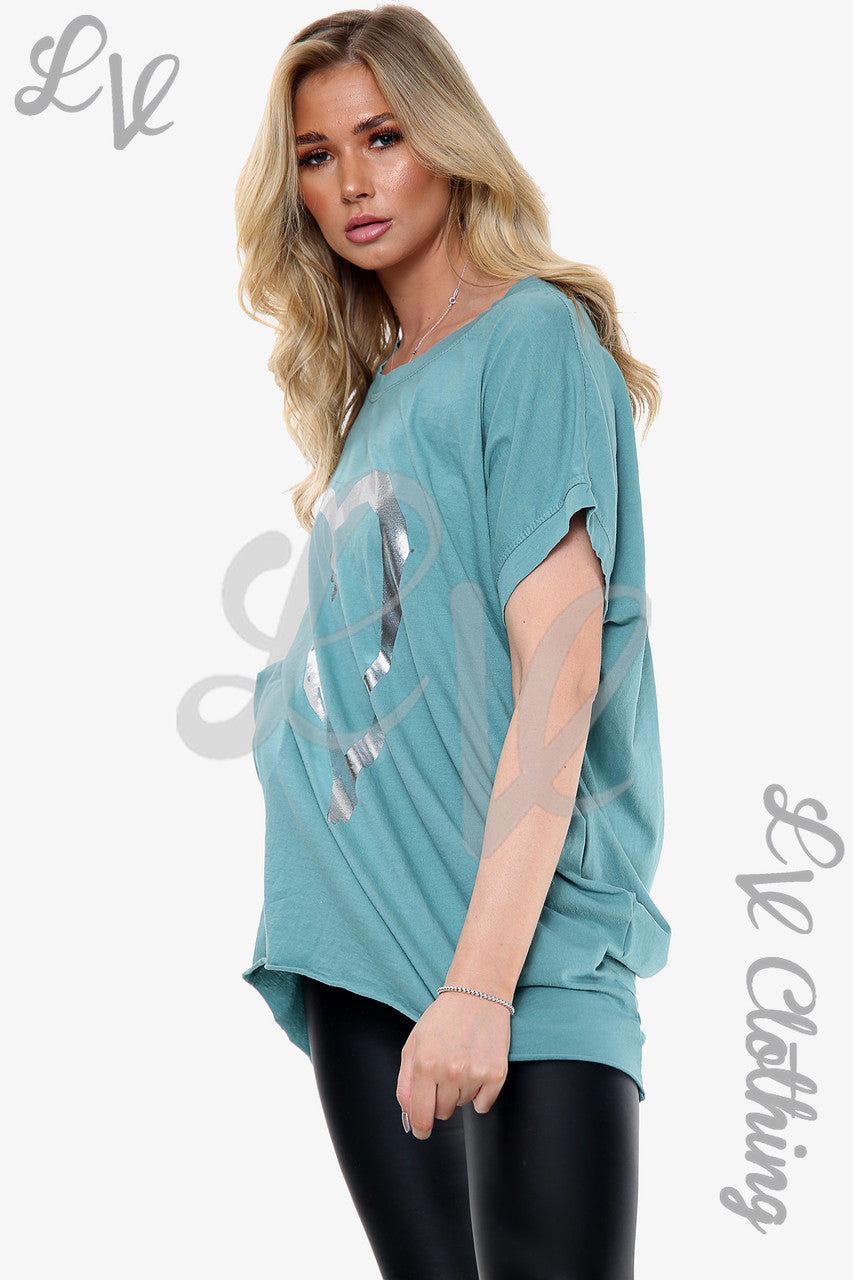 Damesfolie Hart Graphic Top Tiffany Prijs per eenheid € 10,99