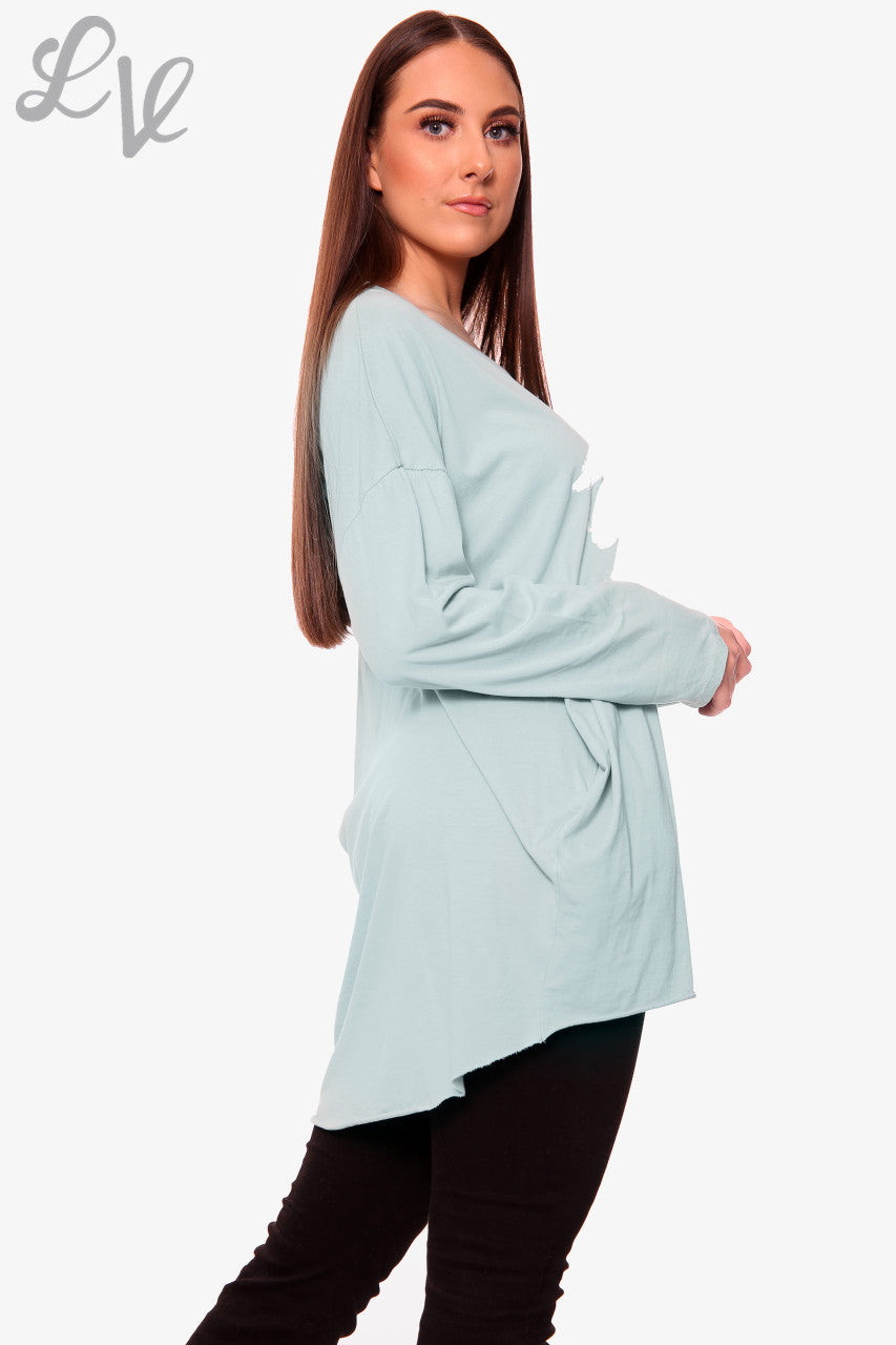 Dames Squiggle Love Heart Top Tiffany Stukprijs €10,99