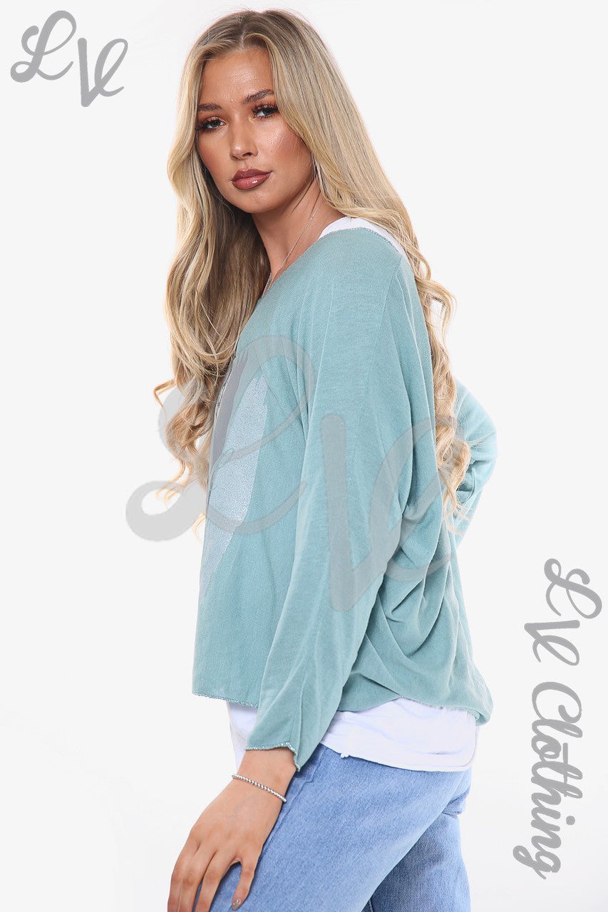 Dames Mooie Slogan 2-laags Top Tiffany Eenheidsprijs €10,99