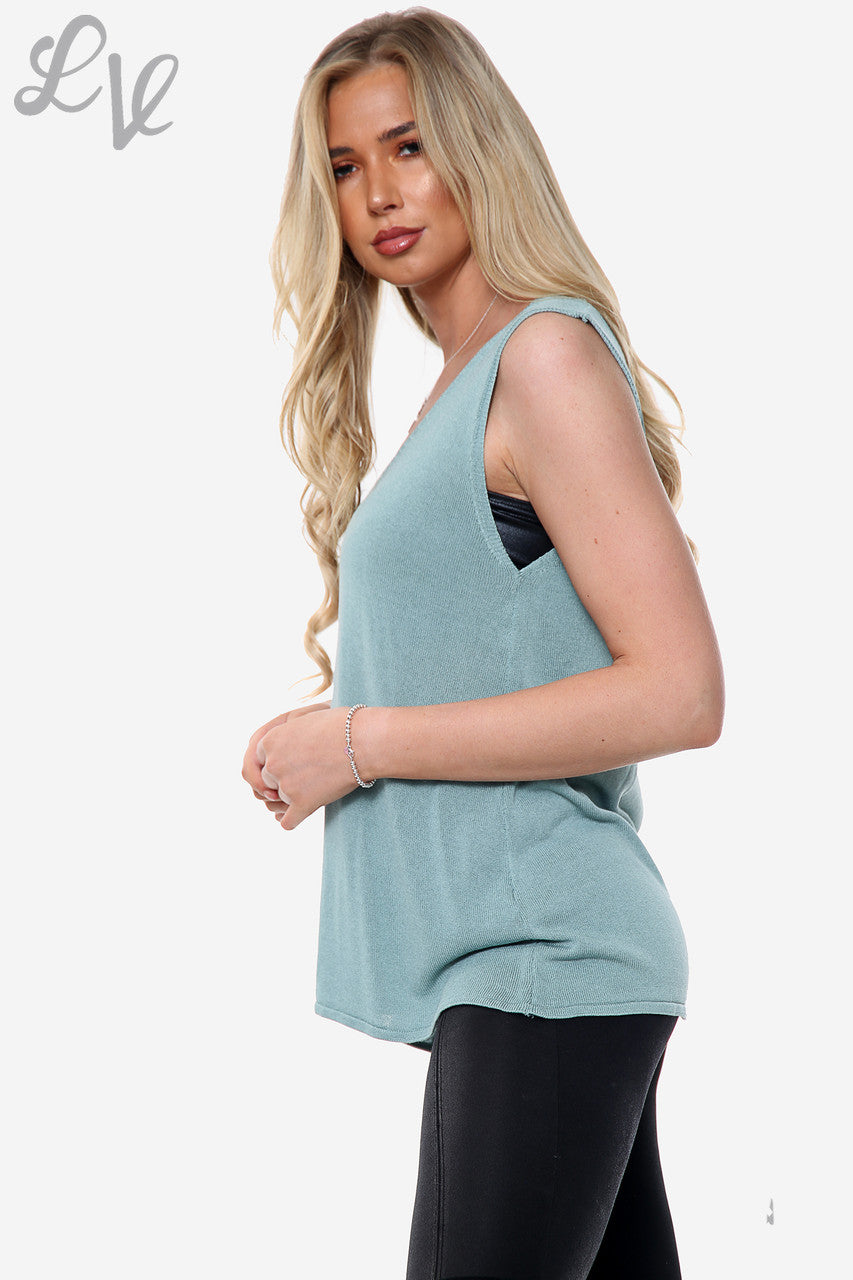 Ladies Fine Knit Sleeveless Top Tiffany Unit Price £9.99