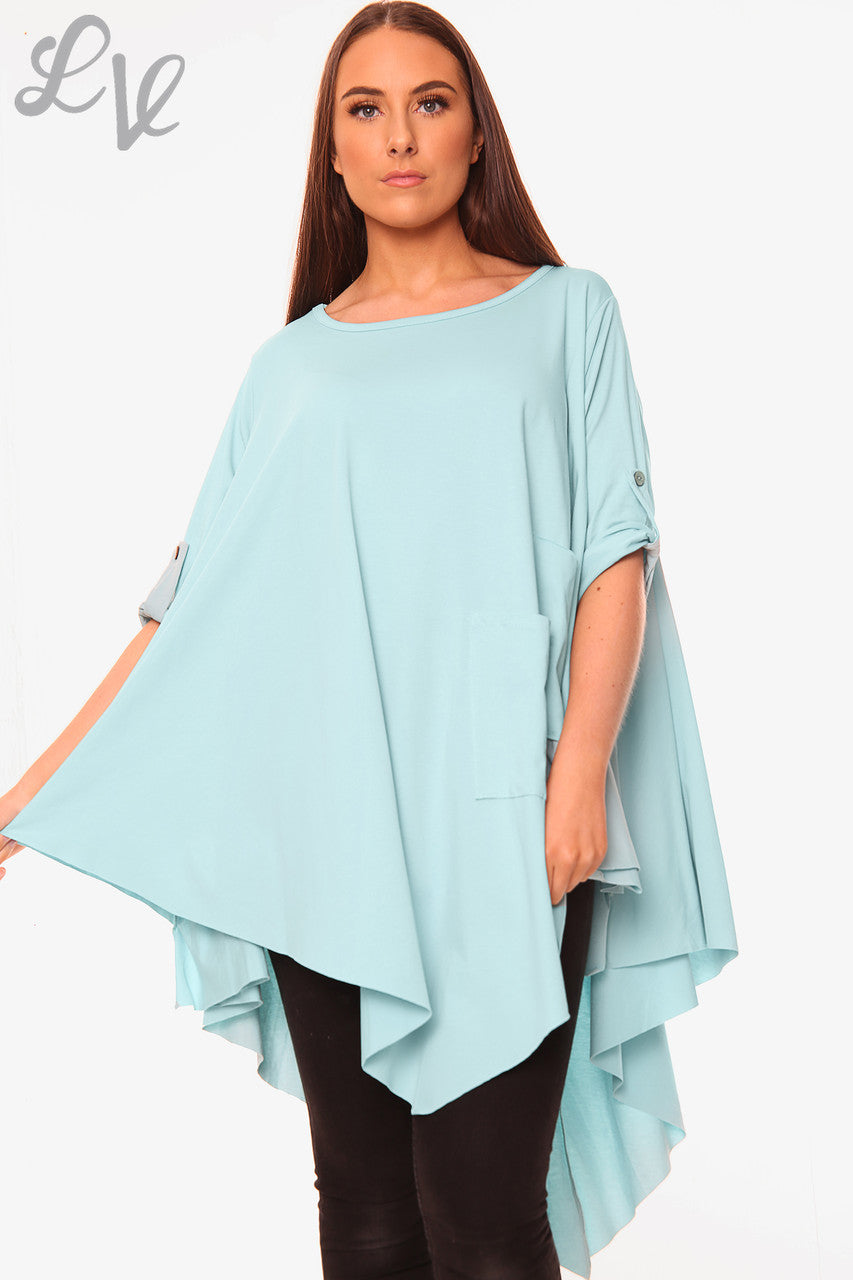 Dames Effen Asymmetrische Top Tiffany Prijs per stuk € 9,99