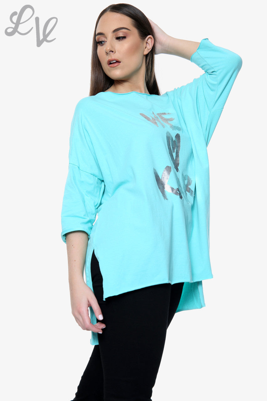 Dames 'We Love Karl' Top met Folieprint Tiffany Stuksprijs WAS €5,99 NU €2,99