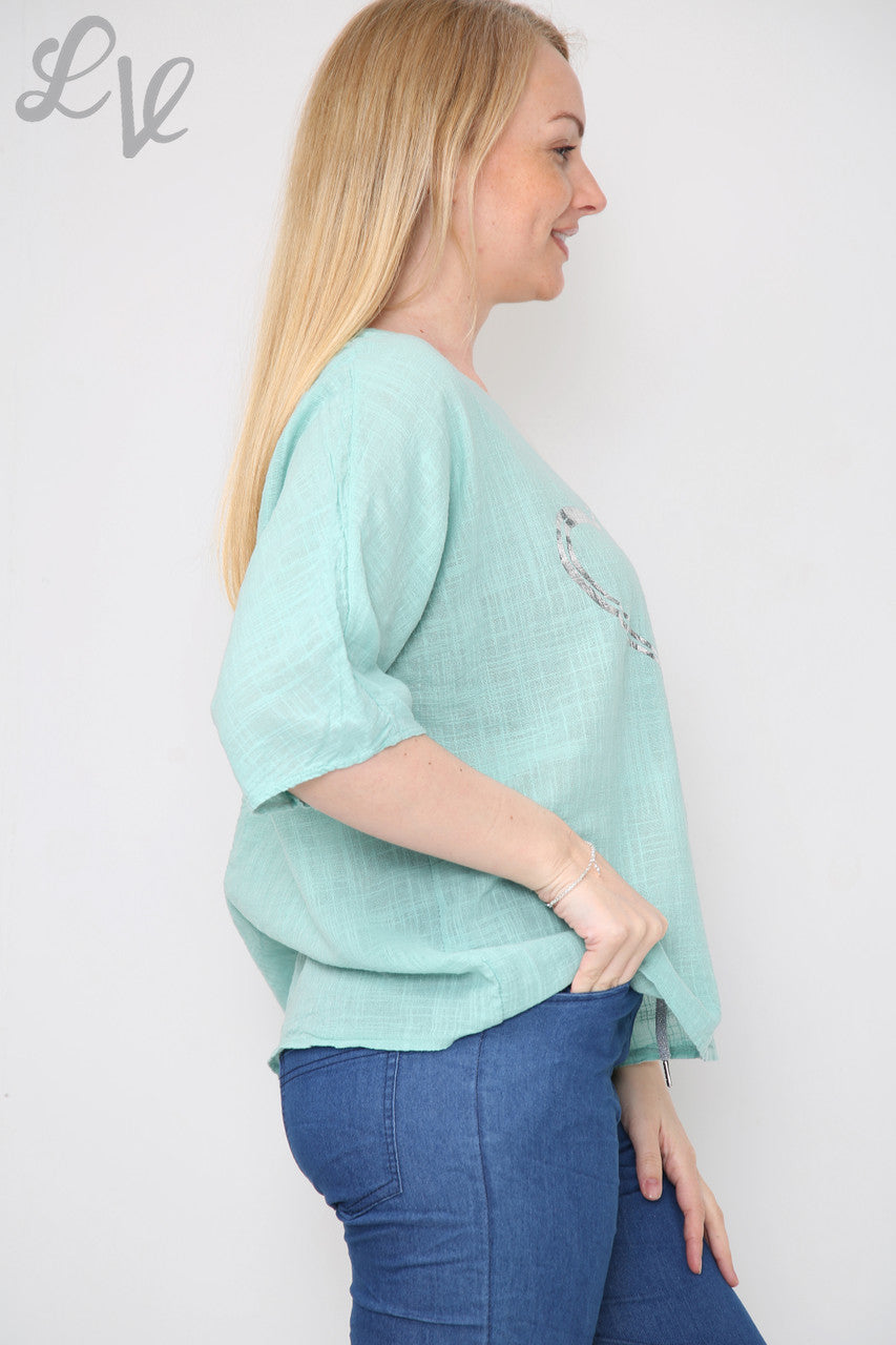 Dames Double Foil Heart Top Tiffany Prijs per eenheid € 7,99