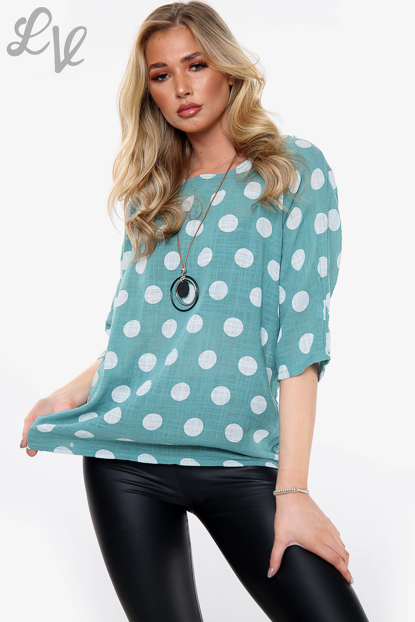 Ladies Spotty Print Top Tiffany - Unit Price £9.99