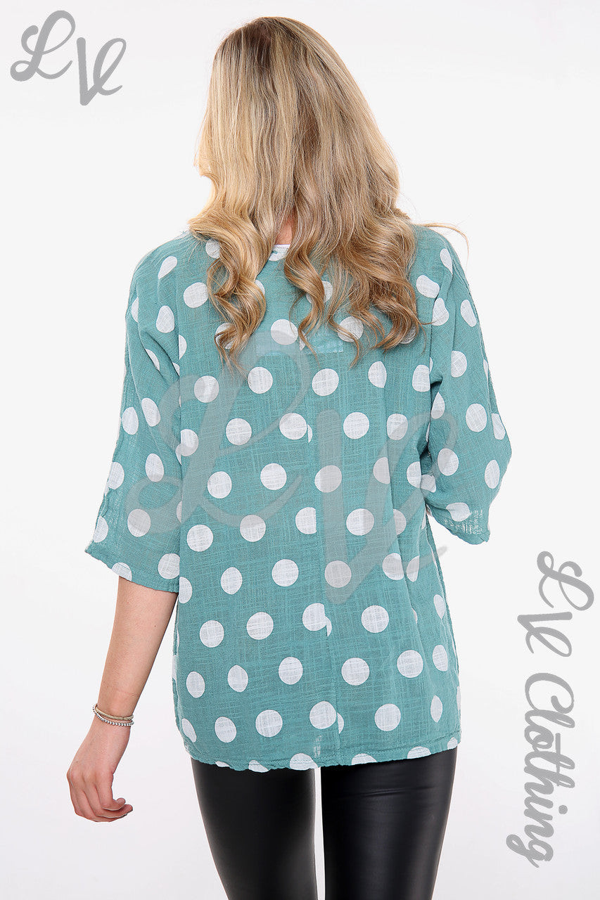 Ladies Spotty Print Top Tiffany - Unit Price £9.99