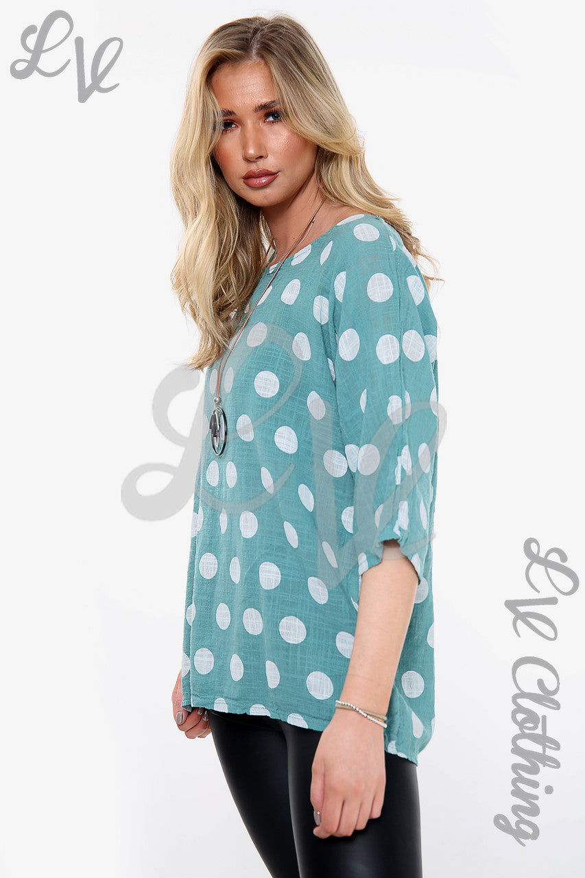 Ladies Spotty Print Top Tiffany - Unit Price £9.99